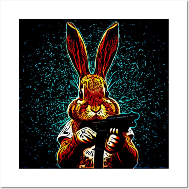 Ain't No Fun When The Rabbit Got The Gun Wall Art by TeeJaiStudio